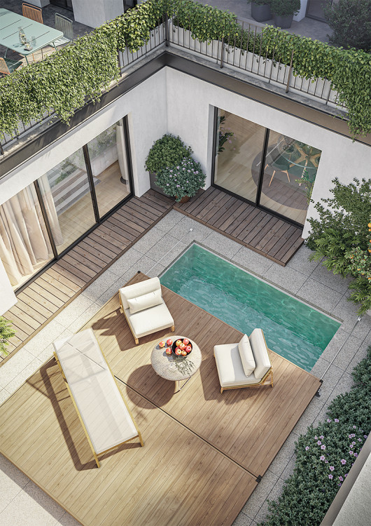 Terrasse mobile piscine Mondial Piscine