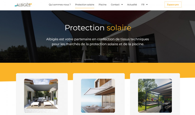 Page web Albig&egrave;s Solaire