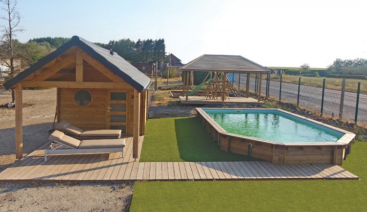 Pool house Rondo et piscine semi-enterr&eacute;e Fidji de Wood-Pool