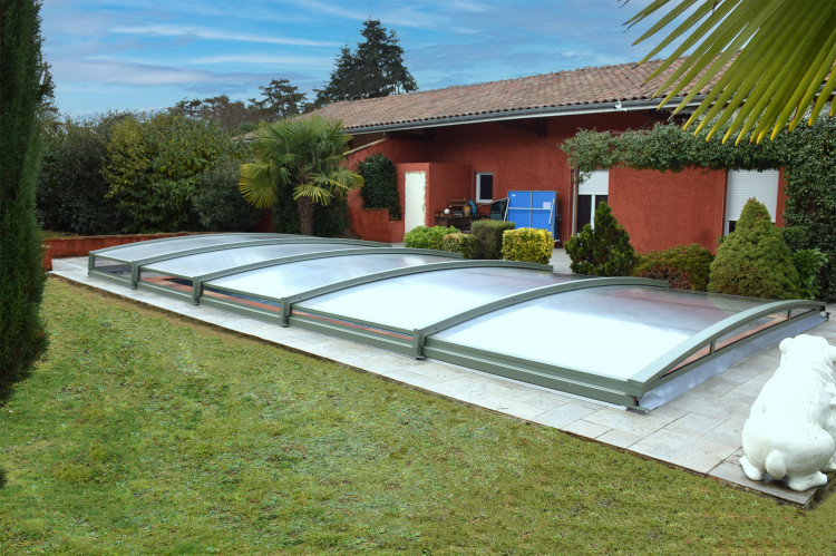 abri piscine bas t&eacute;lescopique Azenco Pro Elyo