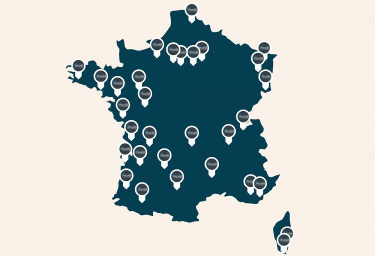 Carte du r&eacute;seau Piscines de France