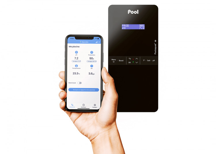 Application e-Pool&reg; pour contr&ocirc;le &agrave; distance &eacute;lectrolyseur au sel piscine Poolsquad&reg; de Pool Technologie