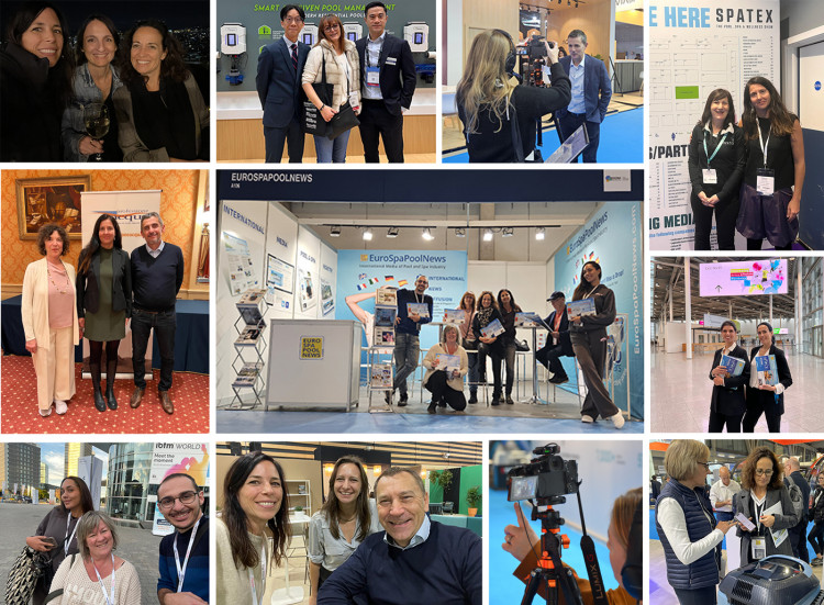 L'&eacute;quipe d'EuroSpaPoolNews &agrave; la rencontre des professionnels de la piscine et du spa lors des diff&eacute;rents salons europ&eacute;ens en 2025