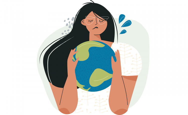 &copy;Maria Petrishina dessin fille plan&egrave;te