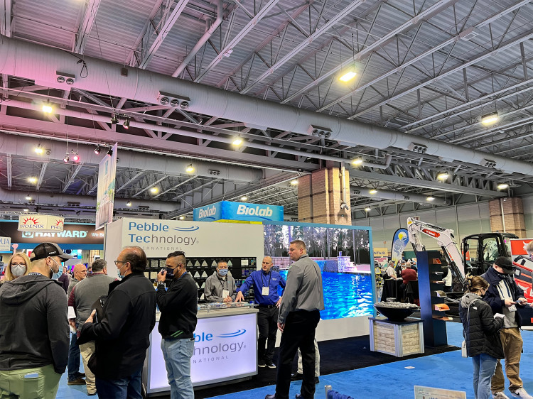 Pebble Technology stand Pool&Spa Show &copy;EuroSpaPoolNews 2022