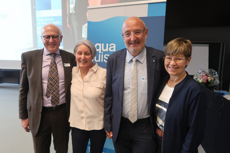 v.l. Enrico Ravasio, scheidender Pr&auml;sident, mit seiner Frau Margarita, Christian Stark, Frau Petra.