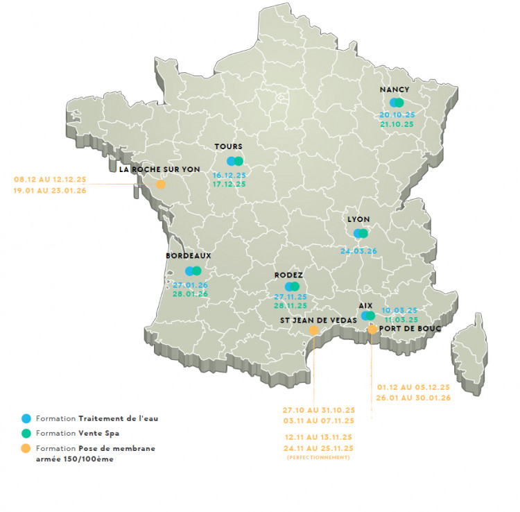 Carte de France formations 2025-2026 Carte de France formations 2025-2026 SCP Academy