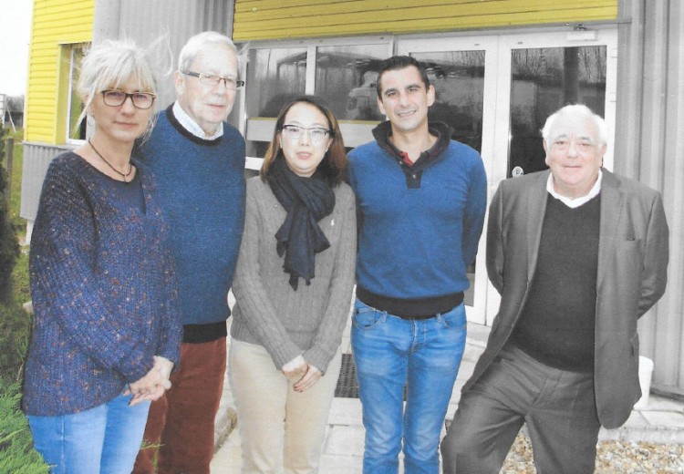 Rencontre au si&egrave;ge d'Ocedis en Francepartenariat produits traitement eau piscine en chineRichard Chouraqui et Lindy Ren Romain Hardy