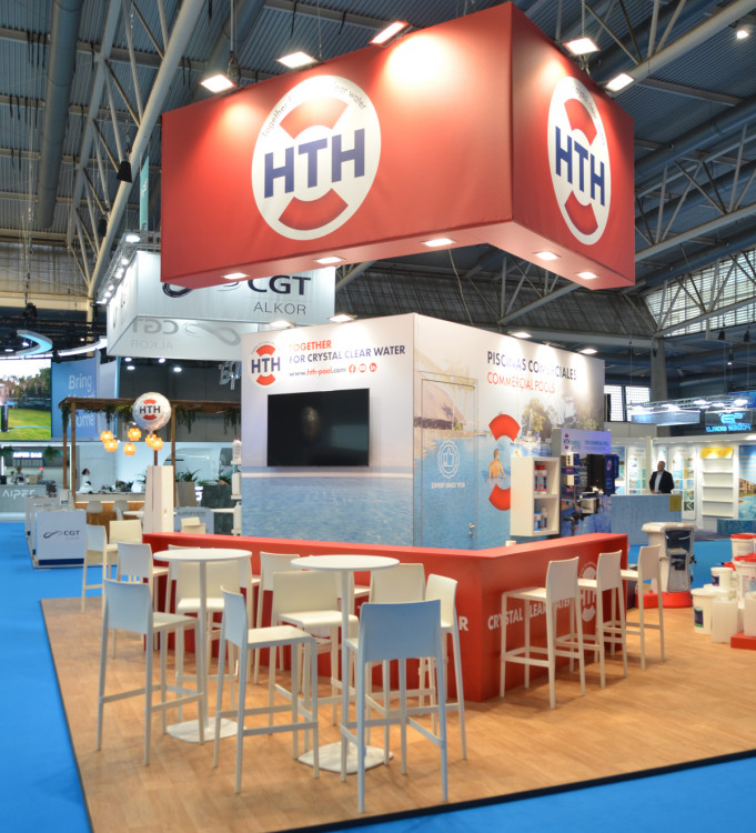 Stand d'HTH &agrave; Piscine Barcelona 2025