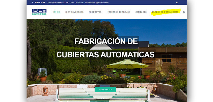 P&aacute;gina de plazos de fabricaci&oacute;n del sitio web de Iber Cover Pool