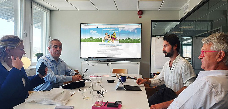 Angela Herrmann and Michael Visser with We Group CEO COO Mille and August &Ouml;rnmark Behncke podcasts