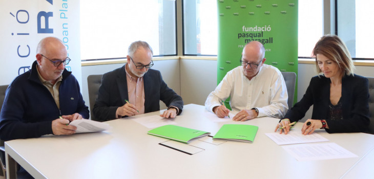 Firma de la alianza entre la Fundaci&oacute; Fluidra, Fluidra y la Fundaci&oacute;n Pasqual Maragall 