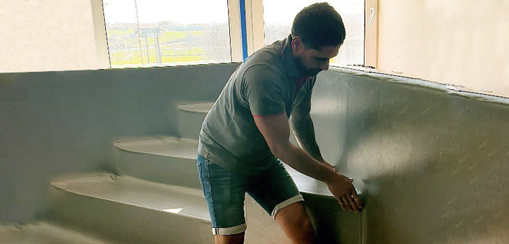 Epreuve durant le Championnat europ&eacute;en pose liner piscine APF Pool Design