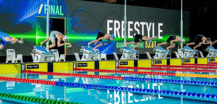 Anti Wave equipment in use at major 2025 swim trials