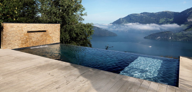 aqua suisse award 2022 Renggli Schwimmbadtechnik GmbH Piscine d&eacute;bordement sortie en cascade