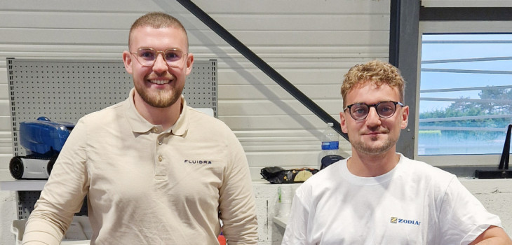 Antoine Deprez, Chef d'Agence et Nathan Montet Vendeur comptoir agence Fluidra Pro Center St Etienne