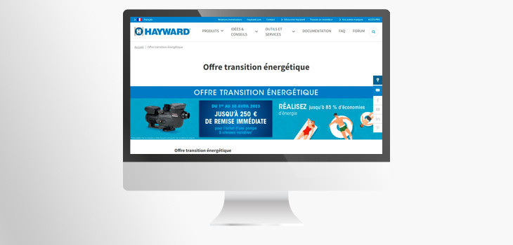 Pompes &agrave; vitesses variables Hayward concern&eacute;es par l'offre K-Flo Tristar RSII MaxFlo VSTD