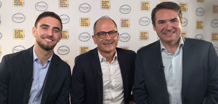 Julien Echab&eacute;, Patrice Garrigues et Fernando Blasco au Pool Studio d'EuroSpaPoolNews