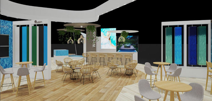 Proyecci&oacute;n 3D del stand de Iber Coverpool