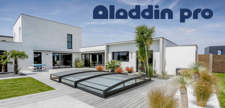 Abri piscine ultra-bas télescopique Aladdin