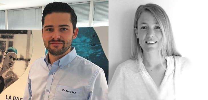S&eacute;bastien MARC Chef de projet Marketing pour Fluidra France et C&eacute;cile WOLFROM Chef de Groupe Marketi