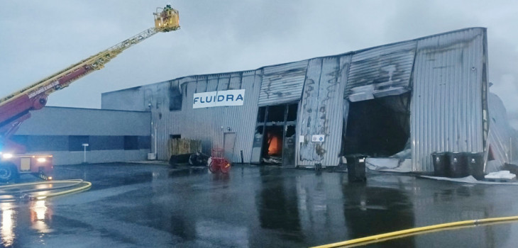 Les locaux Fluidra de Verri&egrave;res-en-Anjou enti&egrave;rement d&eacute;truits
