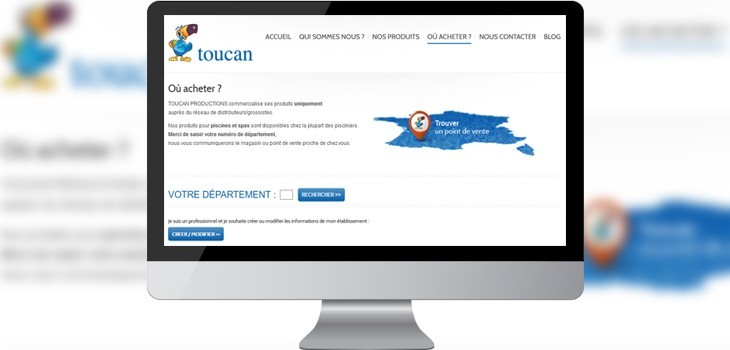 Page web r&eacute;pertoire des revendeurs TOUCAN