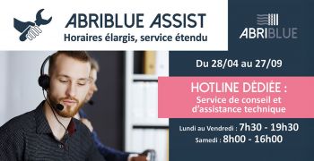 ABRIBLUE ASSIST accompagne les professionnels de la piscine du 28 avril au 27 septembre 2025