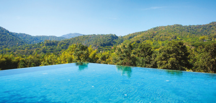 piscine entour&eacute;e de for&ecirc;ts