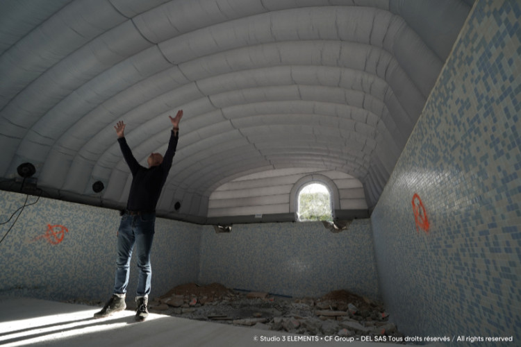 Int&eacute;rieur de l'abri gonflable CFDome CF Group