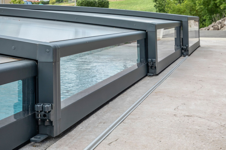 détail rail de guidage détail rail de guidage abri piscine Tx
