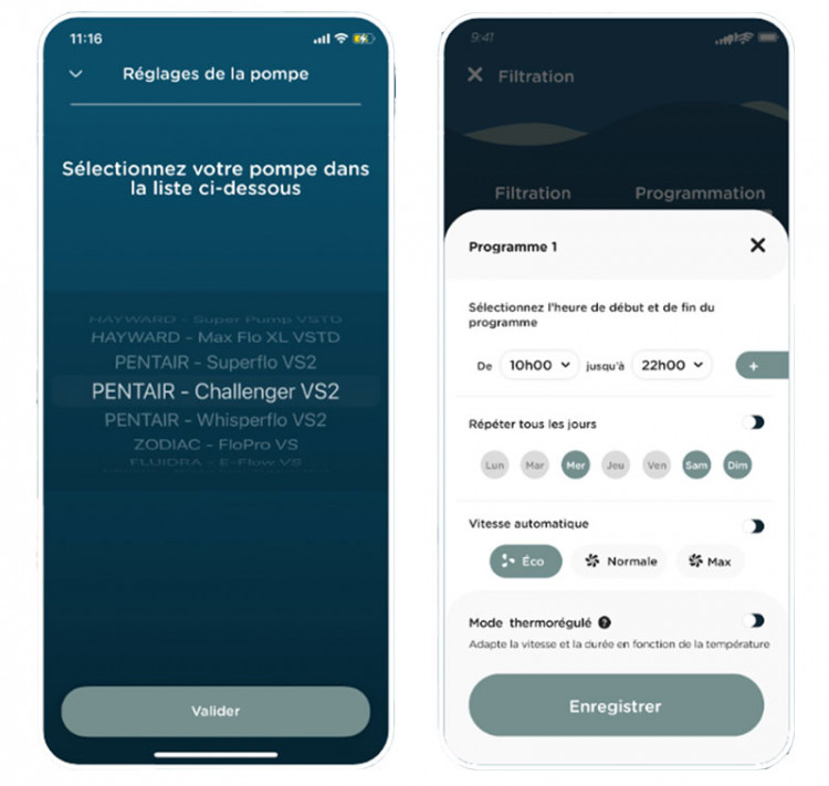 Antea VS connectivit&eacute; pompes &agrave; vitesse variable compatibles contr&ocirc;le filtration via l'application Vigipool