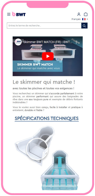 BWT Proshop sur smartphone BWT Proshop sur smartphone