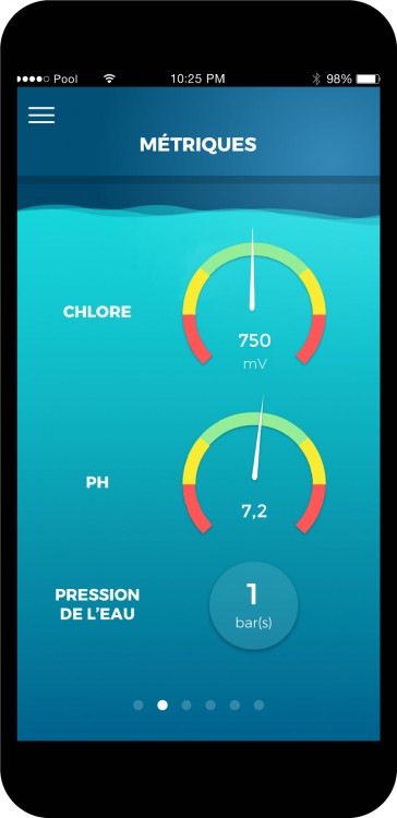 &eacute;cran mobile avec Informations suppl&eacute;mentaires avec coffret connect&eacute; piscine EZ2