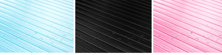 Exemple coloris lames Eclipse d'Ocea bleu noir onyx rose