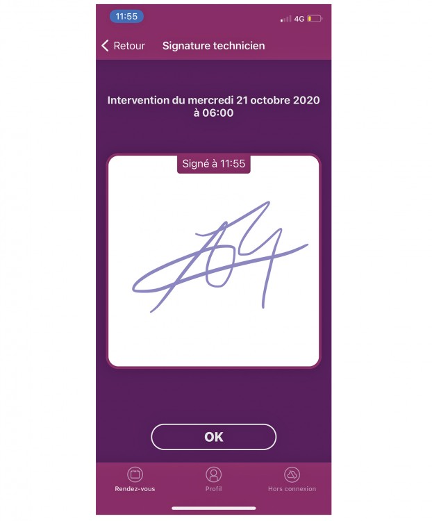 Signature &eacute;lectronique disponible sur l'application Extrabat Today 