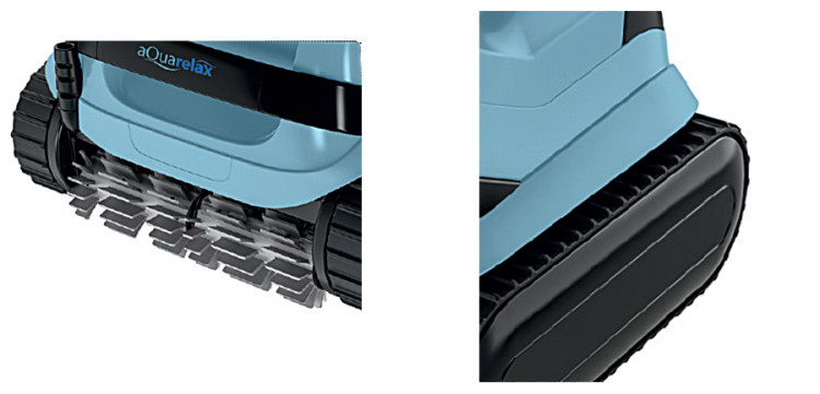 Brosse active et chenilles crant&eacute;es de l'Aquarelax Flowdians Hydralians robot piscine