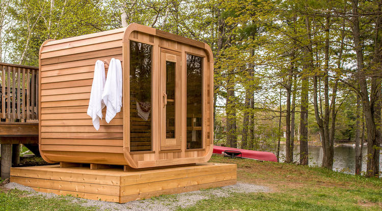 sauna Luna C&egrave;dre rouge