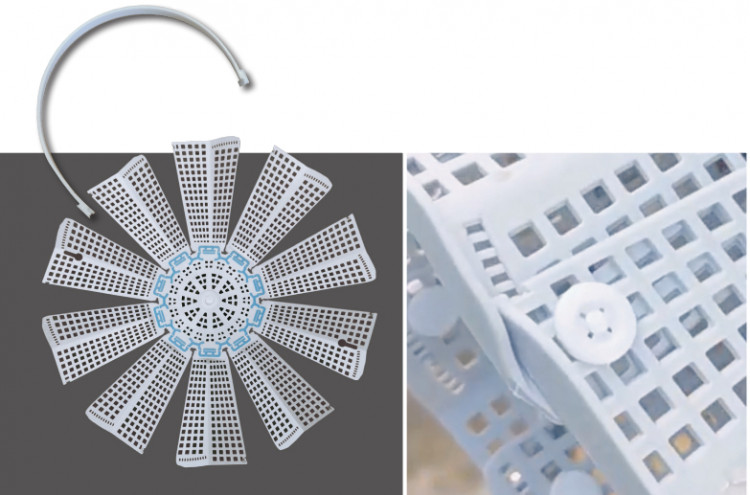 Le panier universel pour skimmer ISI-SKIM livr&eacute; avec anse et clips de blocage