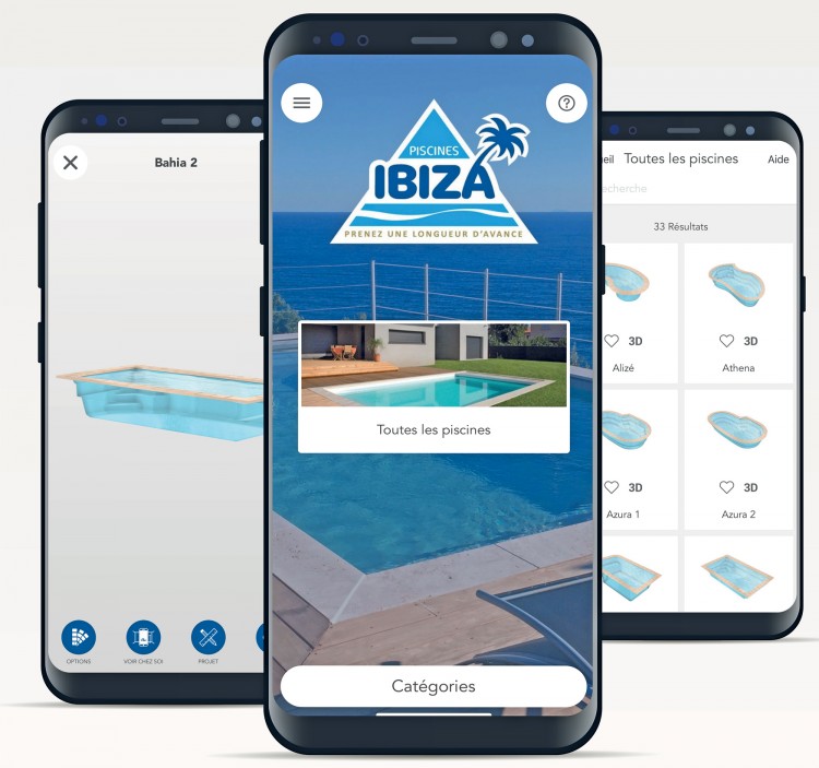 Application mobile de Piscines Ibiza pour configurer sa piscine id&eacute;ale 