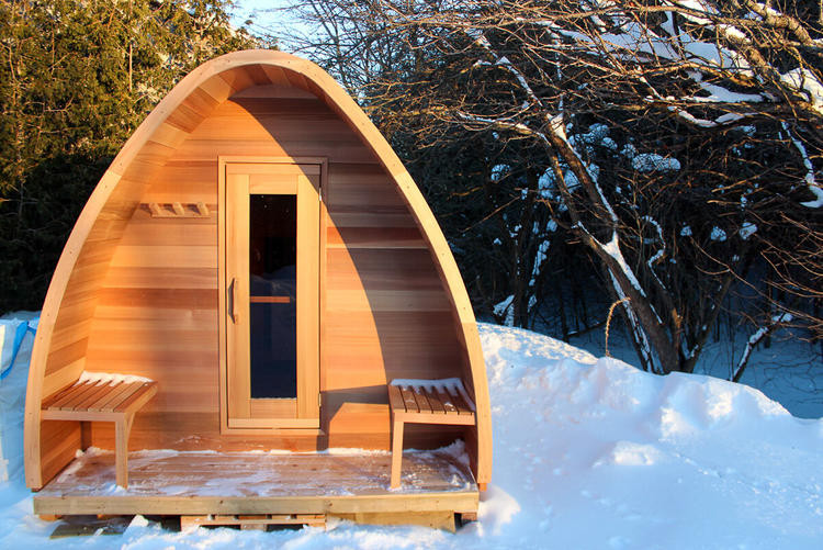 sauna POD C&egrave;dre rouge Aquilus