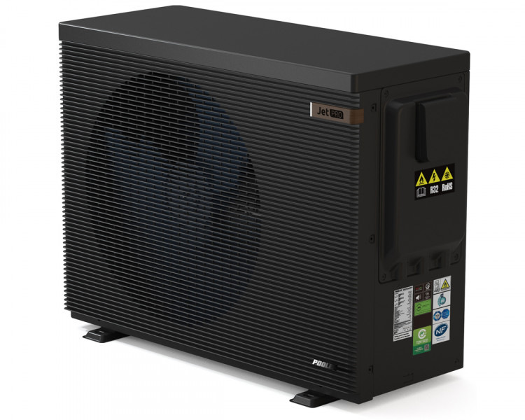 Pompe &agrave; chaleur piscine Poolex Jet Pro certifications NF, TUV, SGS et gaz R32