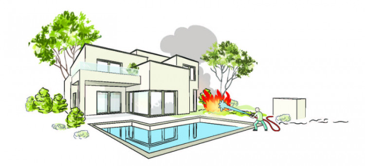 Pool Fire Protect contre incendie r&eacute;serve d'eau piscine
