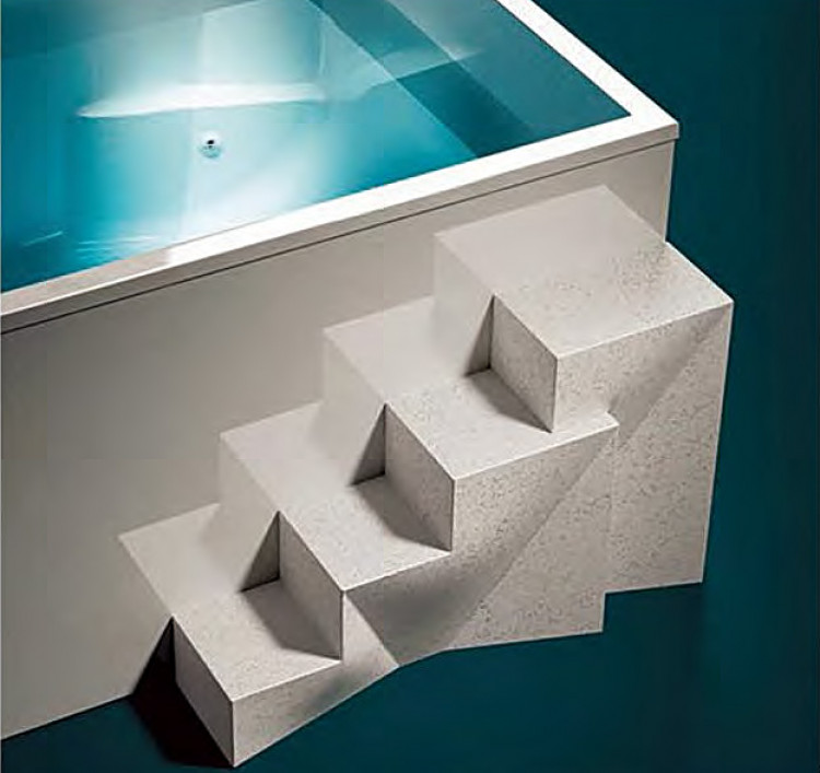 Escalier d'acc&egrave;s au spa Treesse SCP