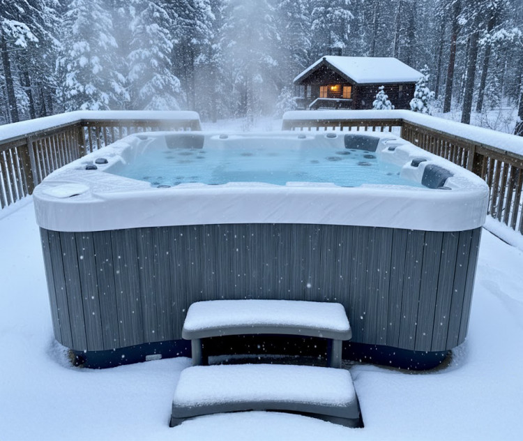 Spa Be Well Canada en ext&eacute;rieur sous la neige