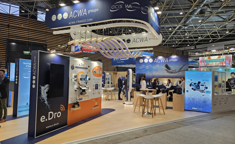 Stand d'ACWA groupe &agrave; Piscine Global 2024