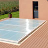 Eine v&ouml;llig flache Swimmingpool-&Uuml;berdachung