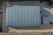 Abri gonflable CFDome : des chantiers piscine quelle que soit la m&eacute;t&eacute;o