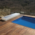 L'abri plat amovible d'Abrin&eacute;o lib&egrave;re enti&egrave;rement la piscine