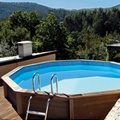 Naturalis: wood appearance, concrete pool